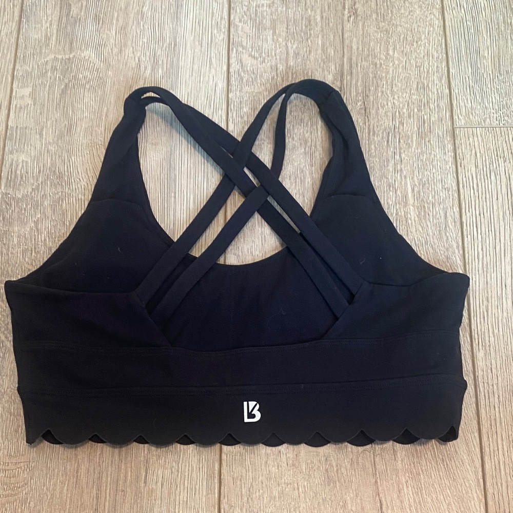 BuffBunny Black Scalloped Sports Bra - Picture 2 of 3